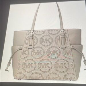 Michael Kors Beige Perforated Tote